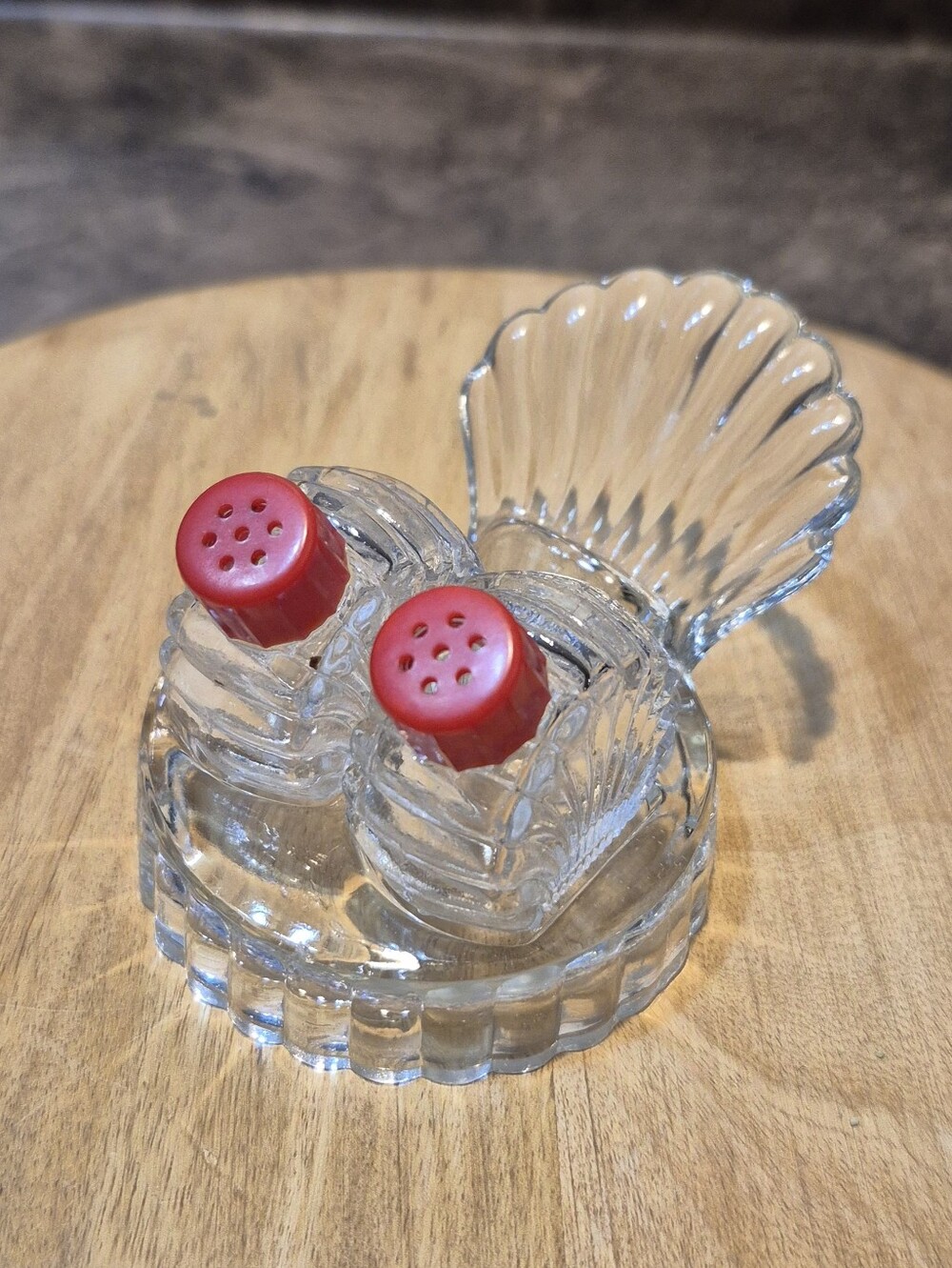 Vintage Bird Feathers Mini Salt And Pepper Shakers 1950s Glass Set